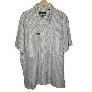 Panhandle Performance white Geometric pattern men’s polo‎ size Large